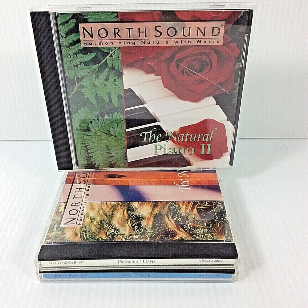 North Sound Harmonizing Nature With Music CD Lot of 3 Harp Piano Ocean Sounds
